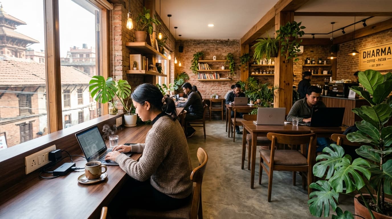 7 Quiet Places to Work & Study in Kathmandu & Lalitpur (No Loud Music, 100+ Mbps WiFi & Power Sockets)